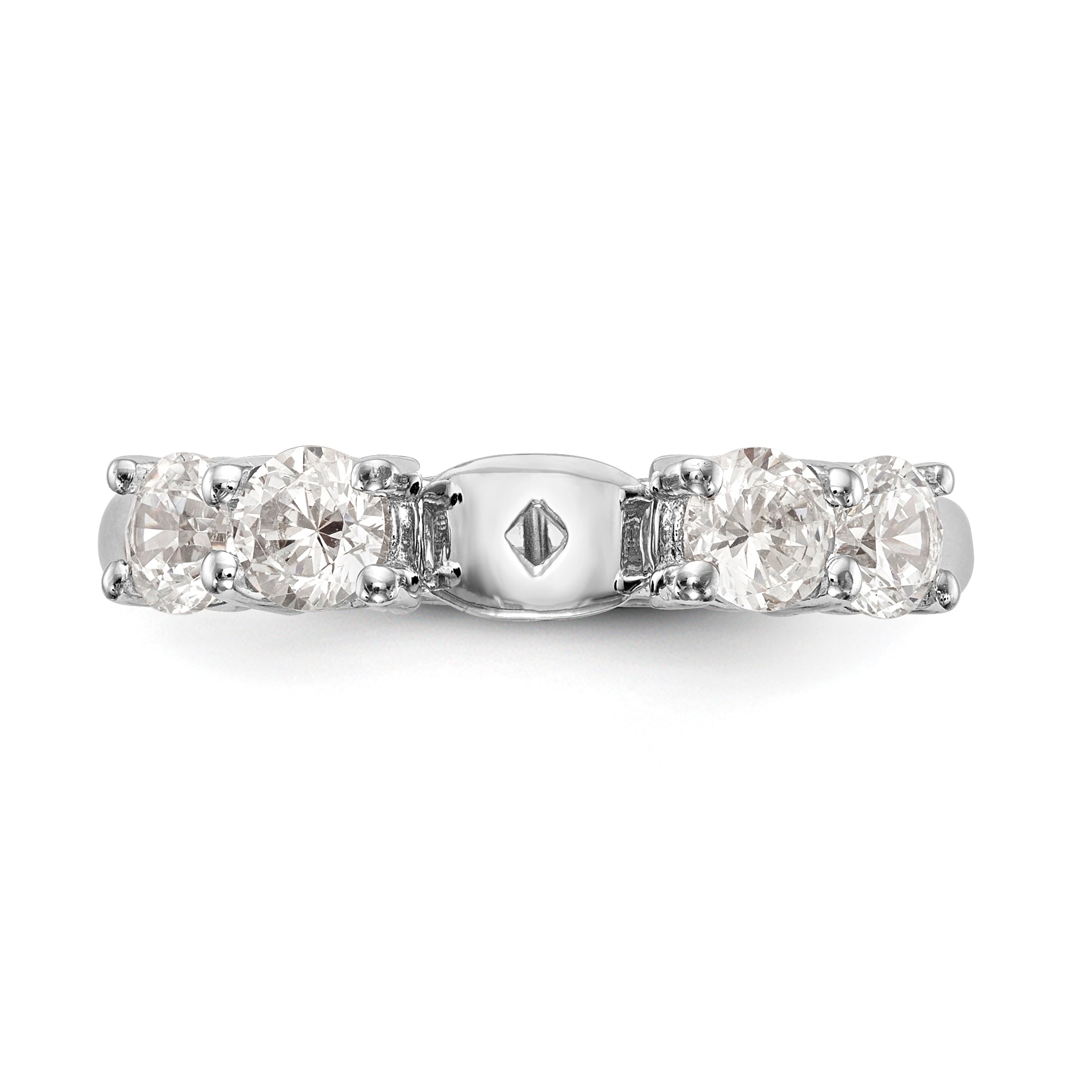 14K Weißgold Verlobungsring mit Diamant und Krappenfassung