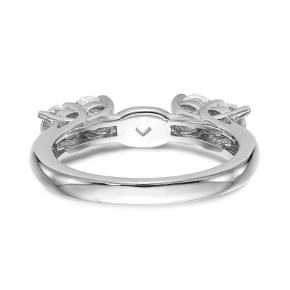 14K Weißgold Diamant-Verlobungsring mit Krappenfassung