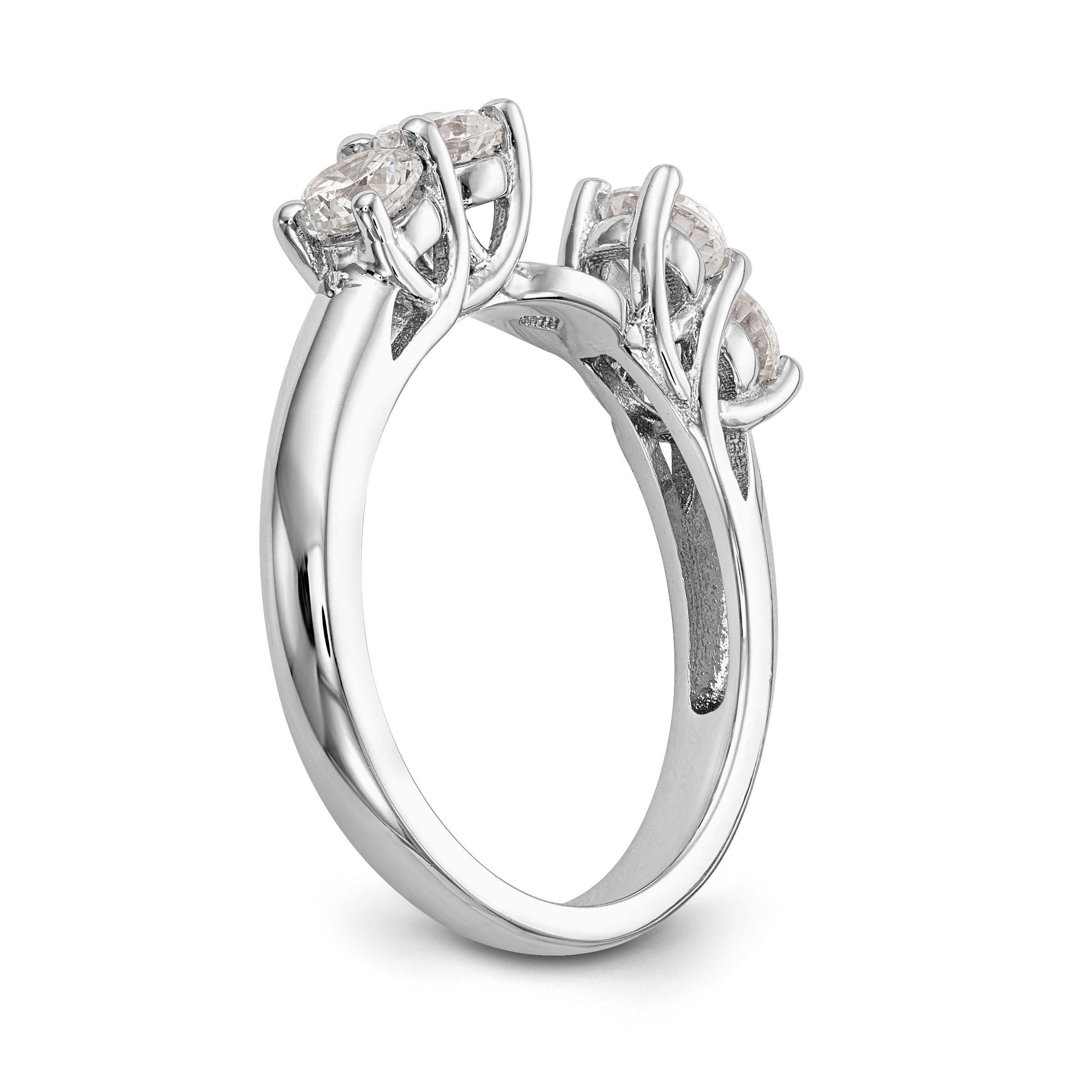 14K Weißgold Diamant-Verlobungsring mit Krappenfassung