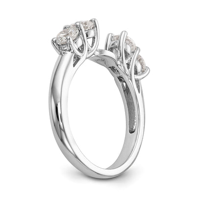 14K Weißgold Diamant-Verlobungsring mit Krappenfassung