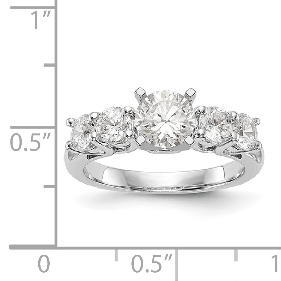 14K Weißgold Diamant-Verlobungsring mit Krappenfassung