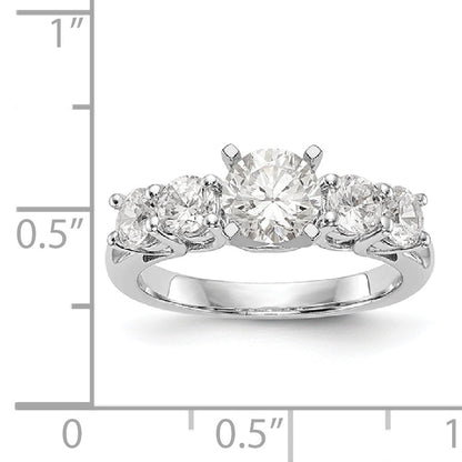 14K Weißgold Verlobungsring mit Diamant und Krappenfassung