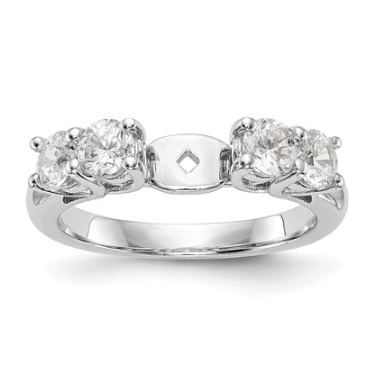 14K Weißgold Diamant-Verlobungsring mit Krappenfassung