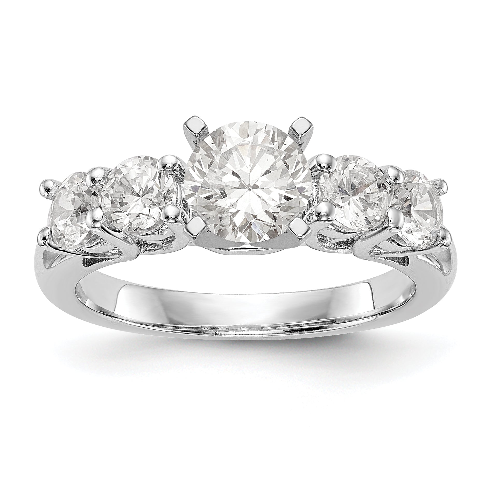 14K Weißgold Diamant-Verlobungsring mit Krappenfassung