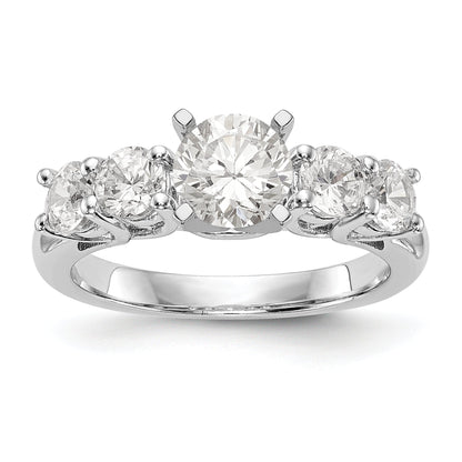 14K Weißgold Diamant-Verlobungsring mit Krappenfassung