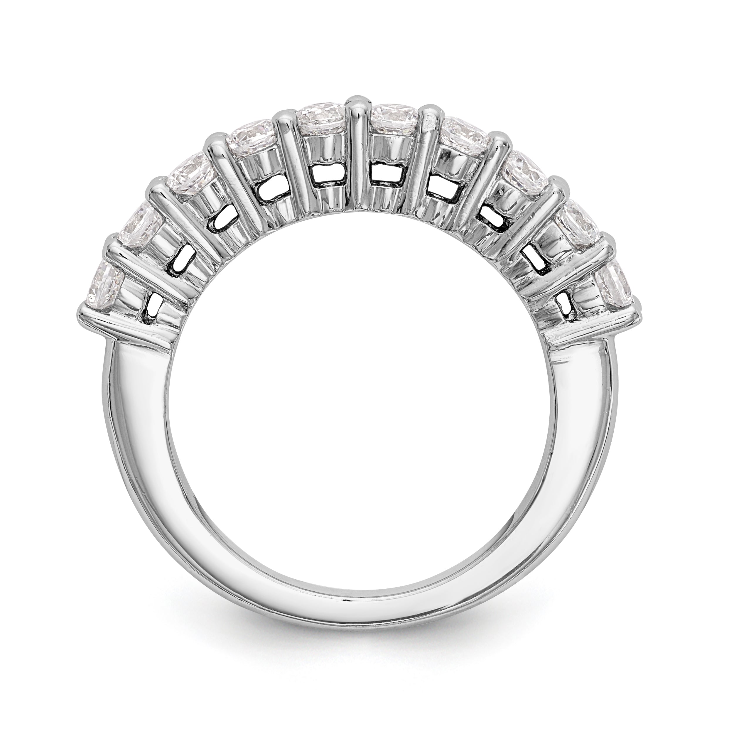 14K Weißgold Diamant-Trauring