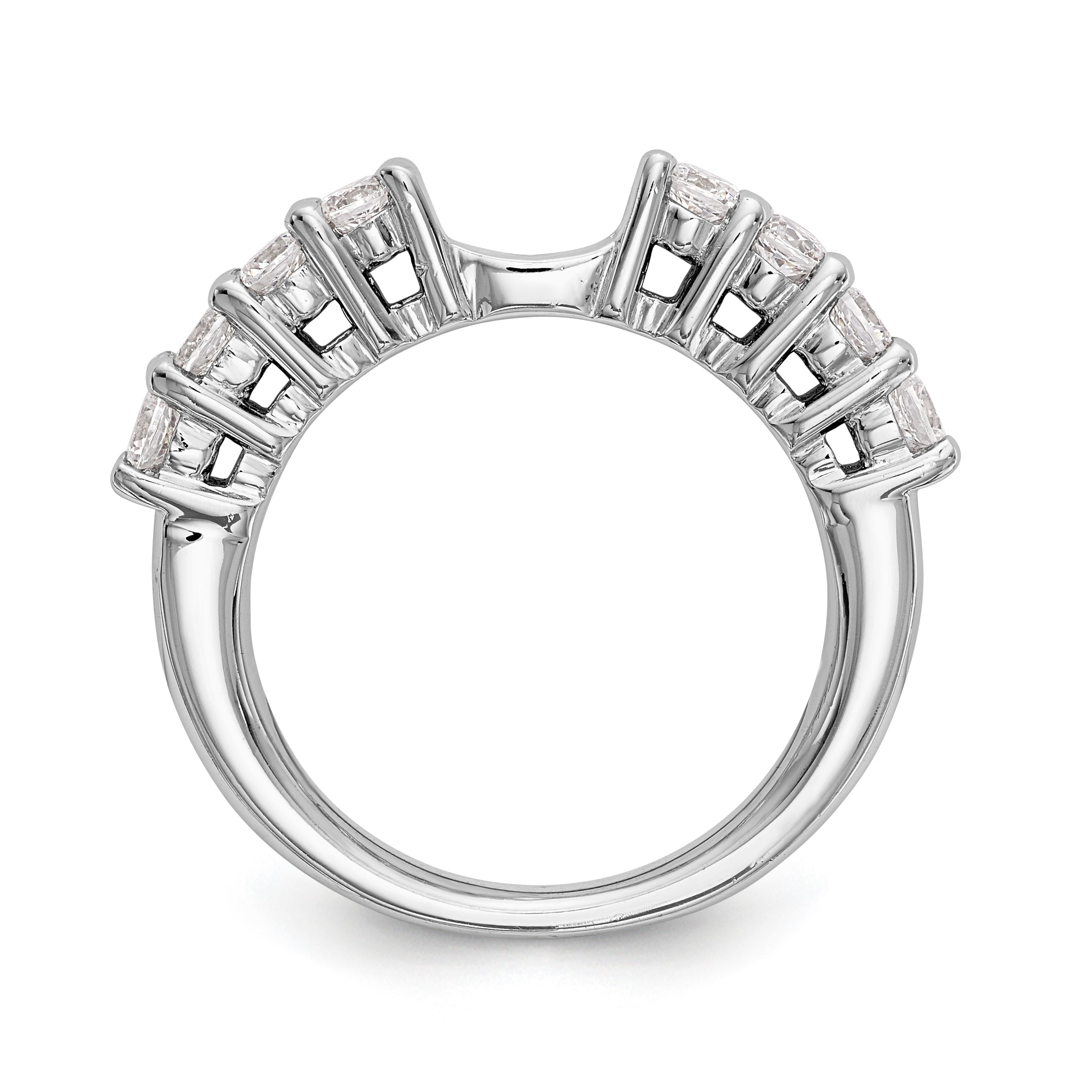 14K Weißgold Diamant-Verlobungsring mit Krappenfassung