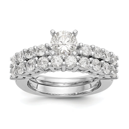 14K Weißgold Diamant-Verlobungsring mit Krappenfassung