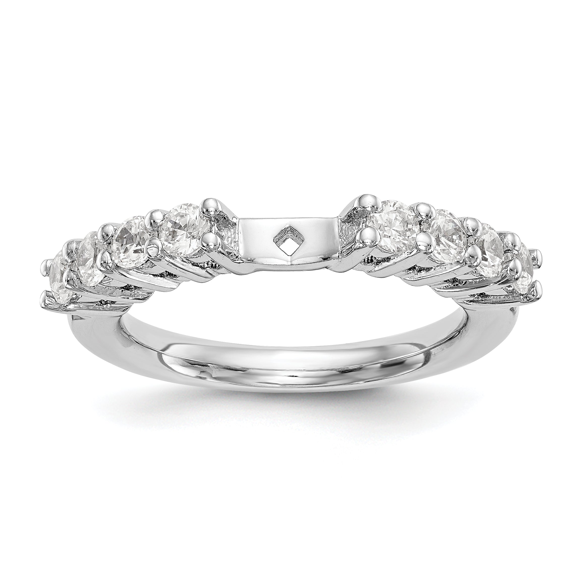 14K Weißgold Diamant-Verlobungsring mit Krappenfassung