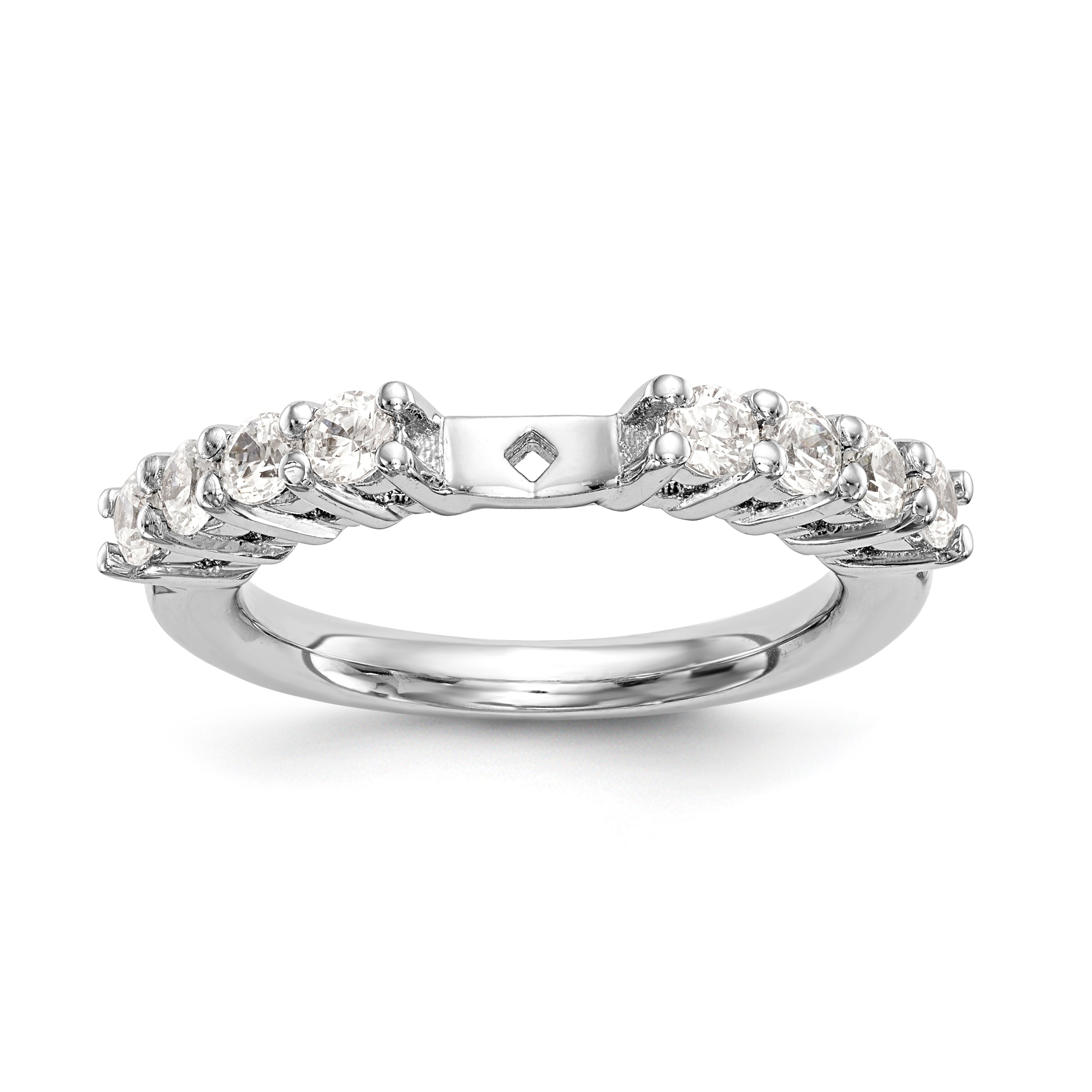 14K Weißgold Diamant-Verlobungsring mit Krappenfassung