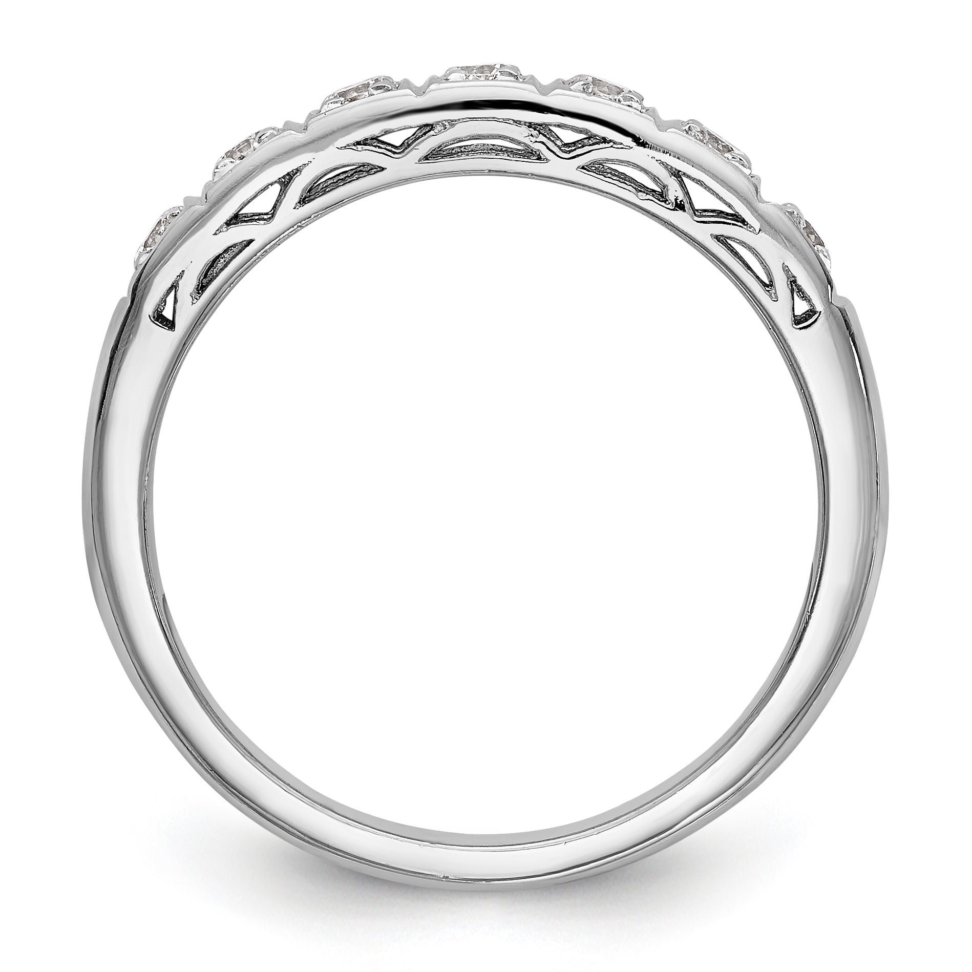 14K Weißgold Diamant-Trauring