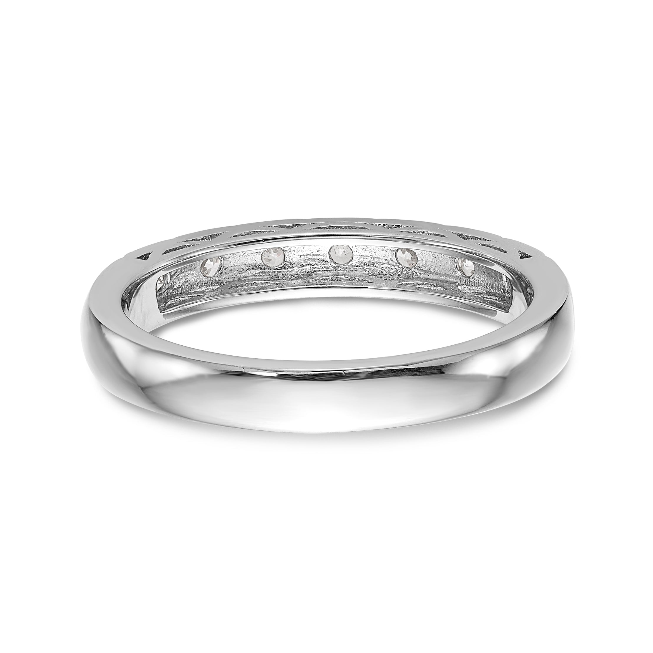 14K Weißgold Diamant-Trauring