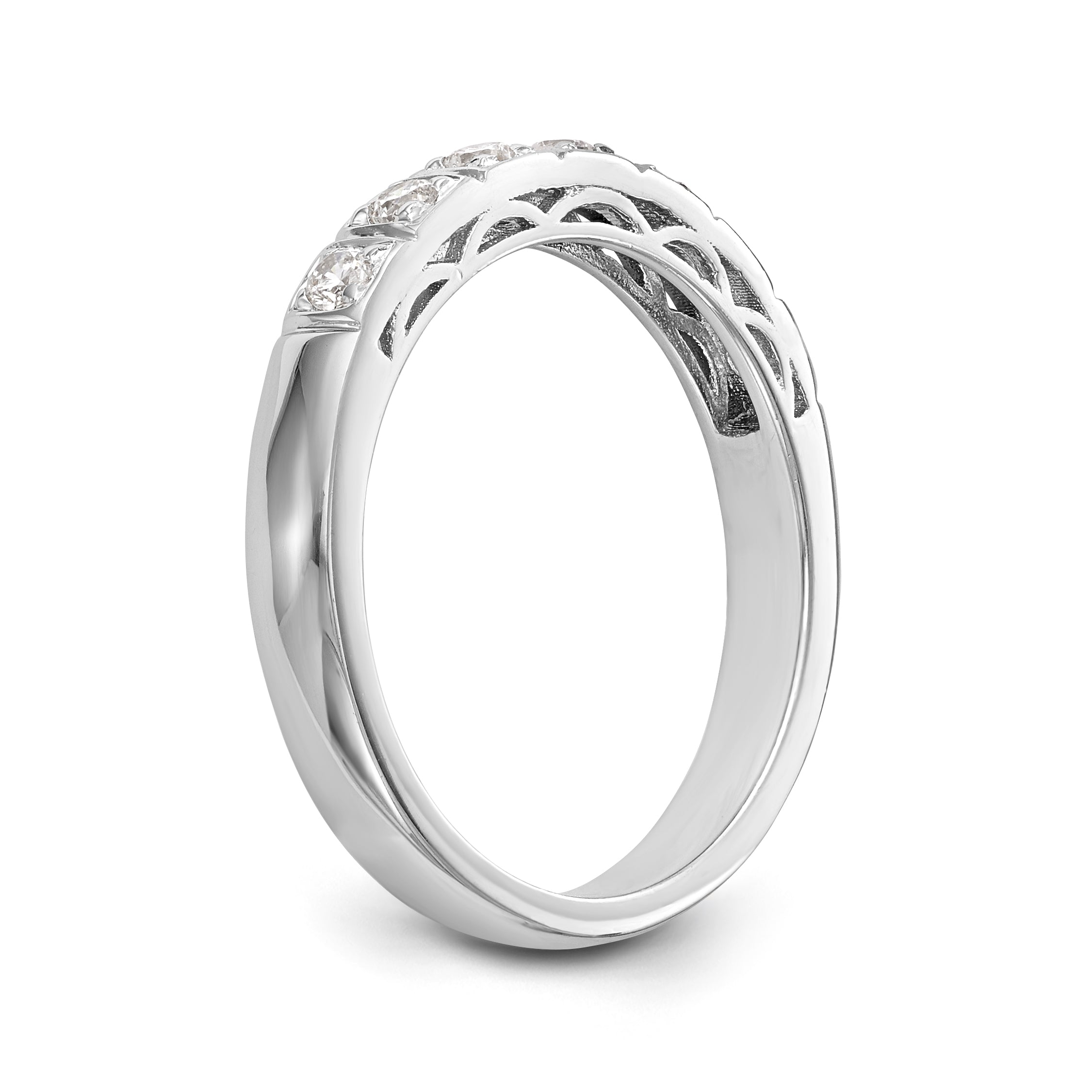 14K Weißgold Diamant-Trauring