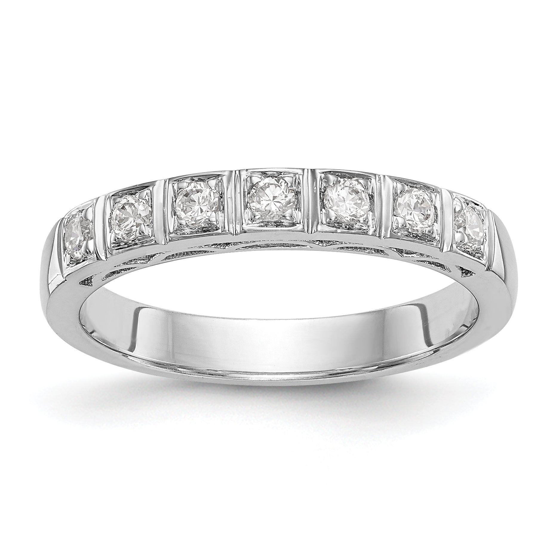 14K Weißgold Diamant-Trauring