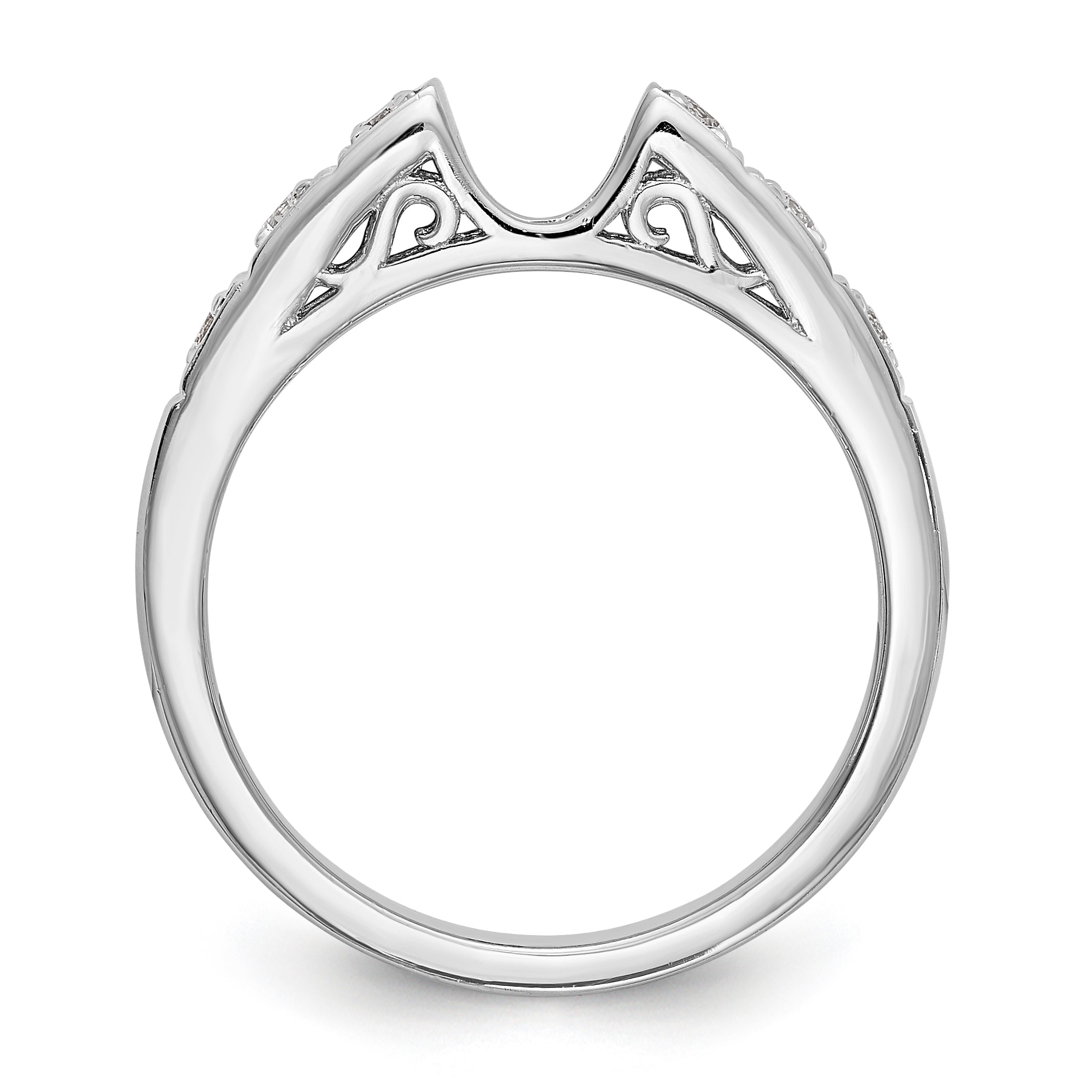 14K Weißgold Diamant-Verlobungsring mit Krappenfassung