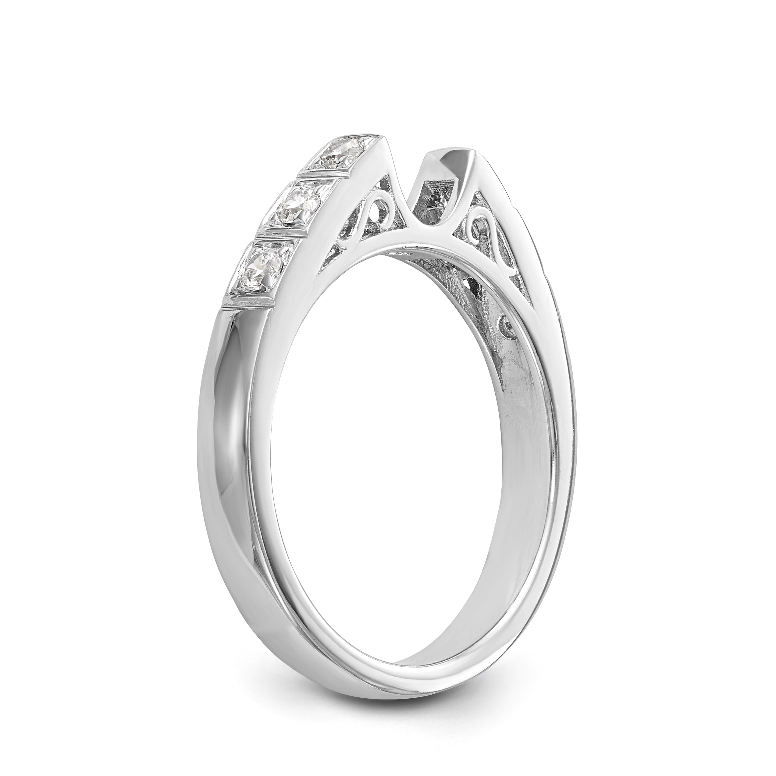 14K Weißgold Diamant-Verlobungsring mit Krappenfassung