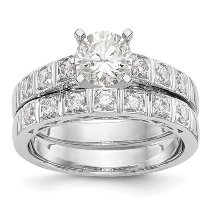 14K Weißgold Diamant-Verlobungsring mit Krappenfassung