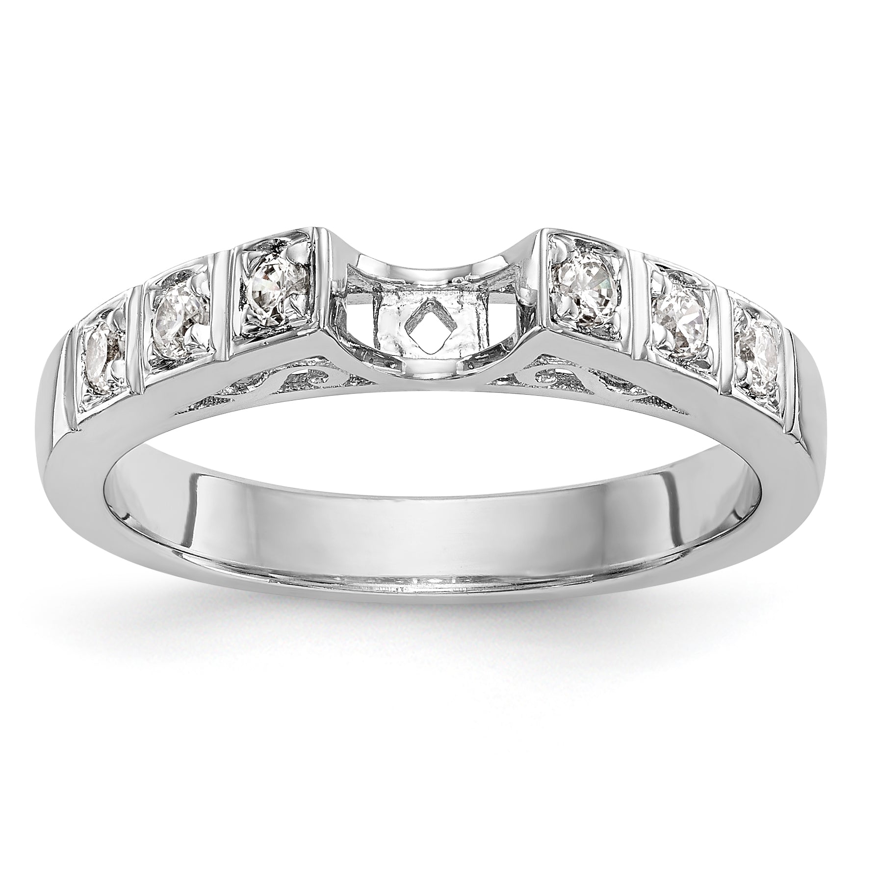 14K Weißgold Diamant-Verlobungsring mit Krappenfassung