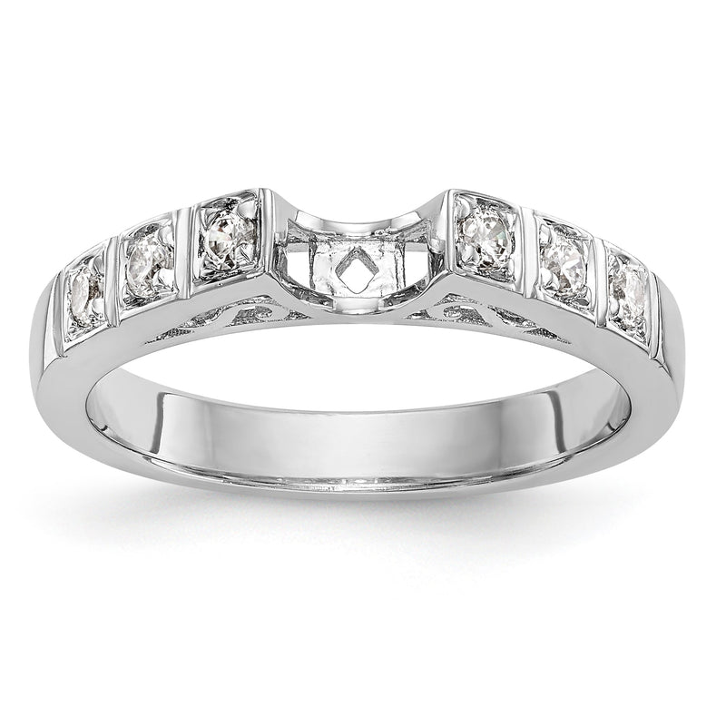14K Weißgold Diamant-Verlobungsring mit Krappenfassung