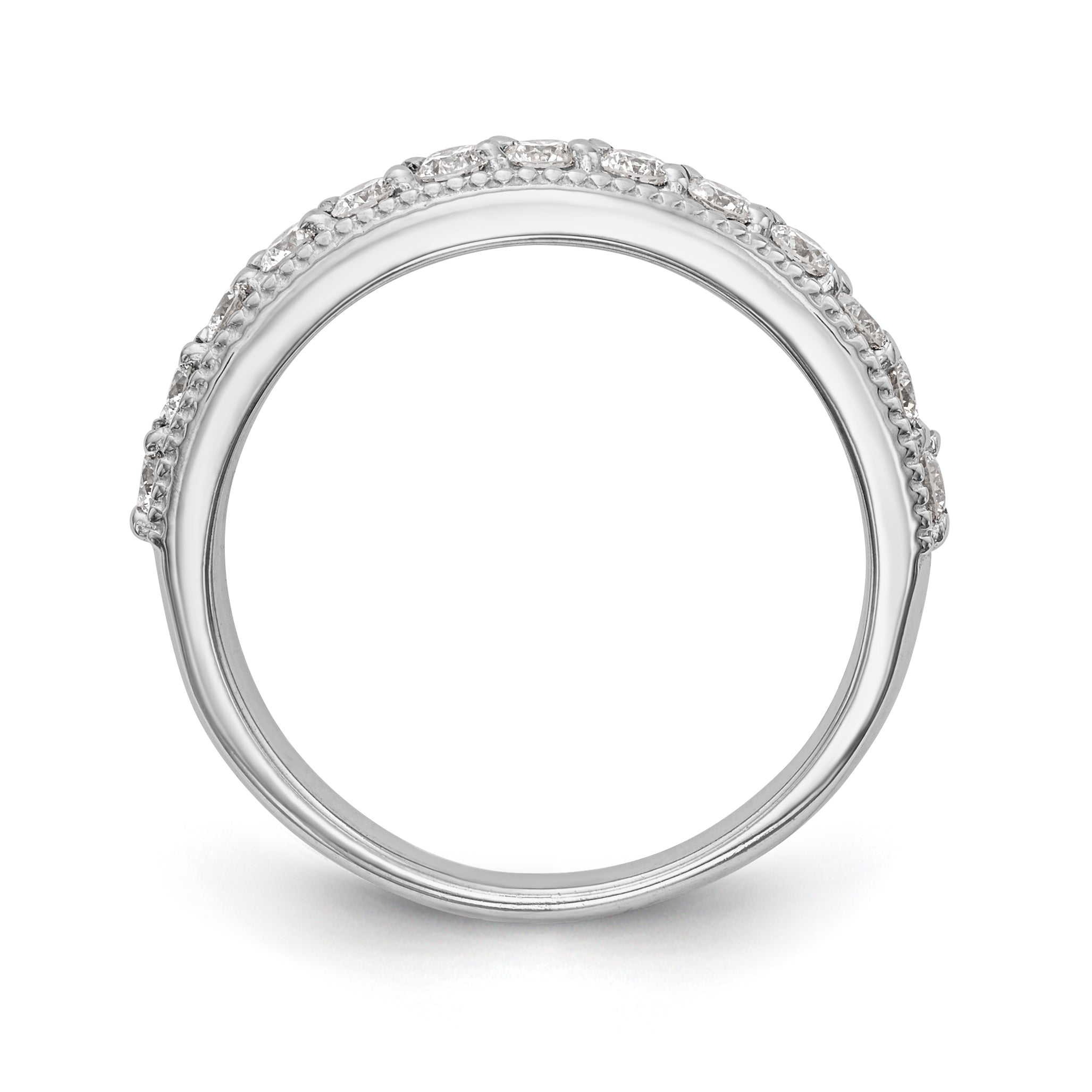 14K Weißgold Diamant-Trauring