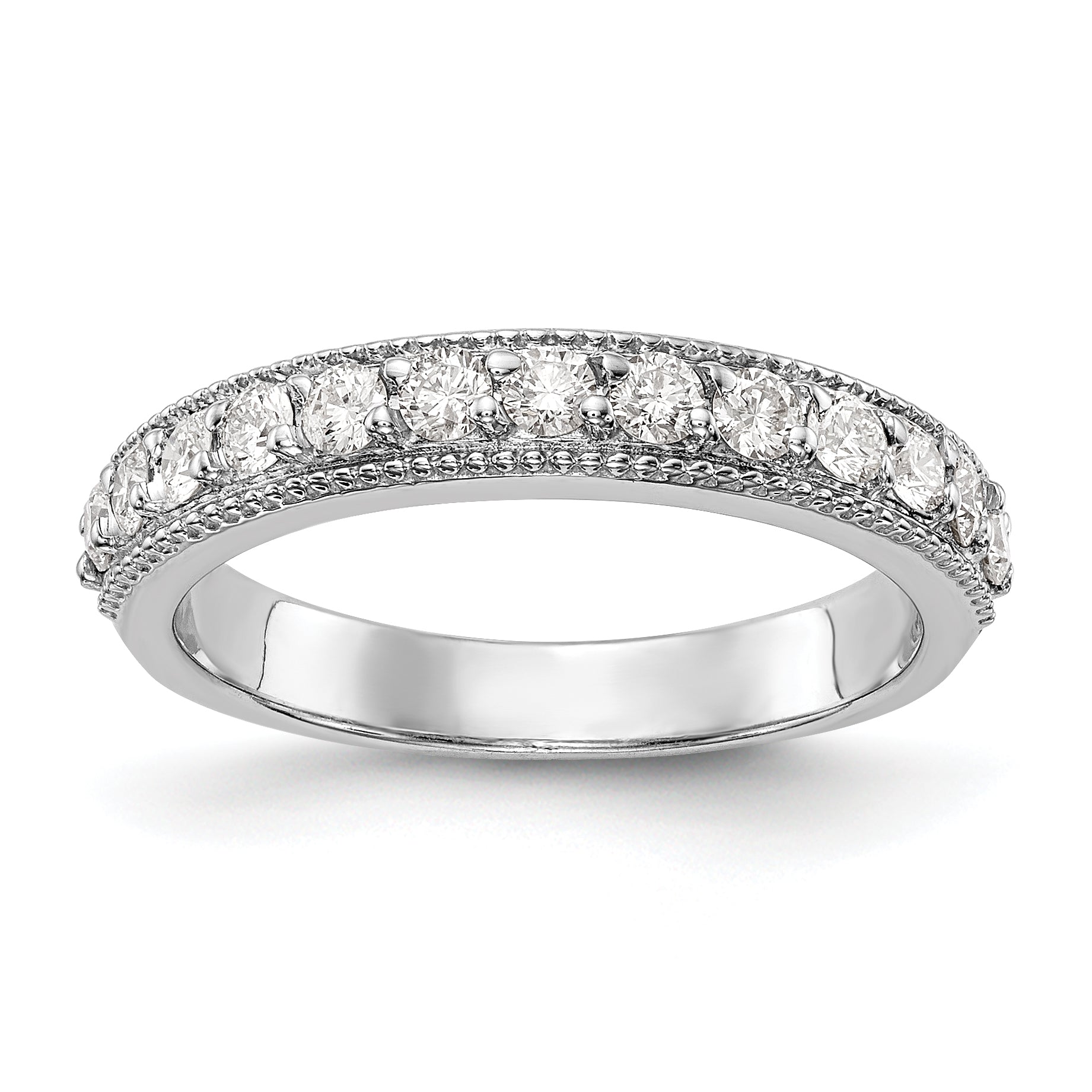 14K Weißgold Diamant-Trauring