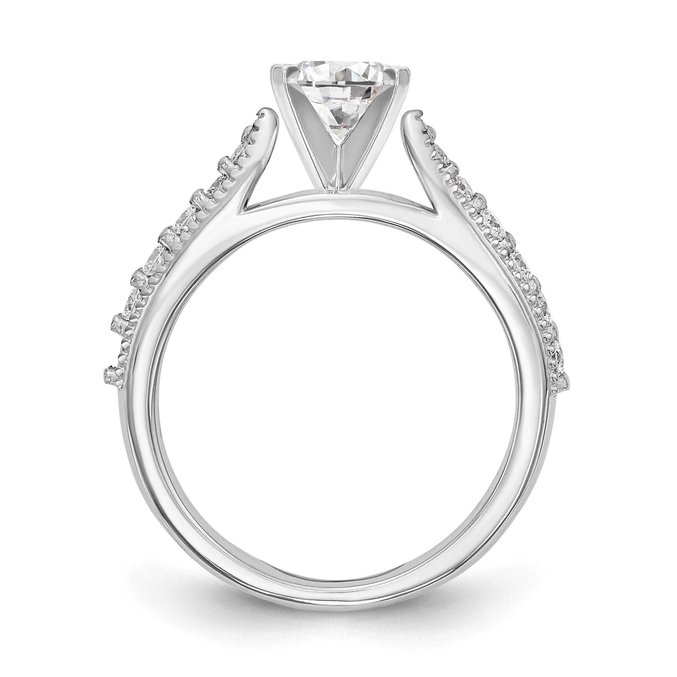 14K Weißgold Diamant-Verlobungsring mit Krappenfassung