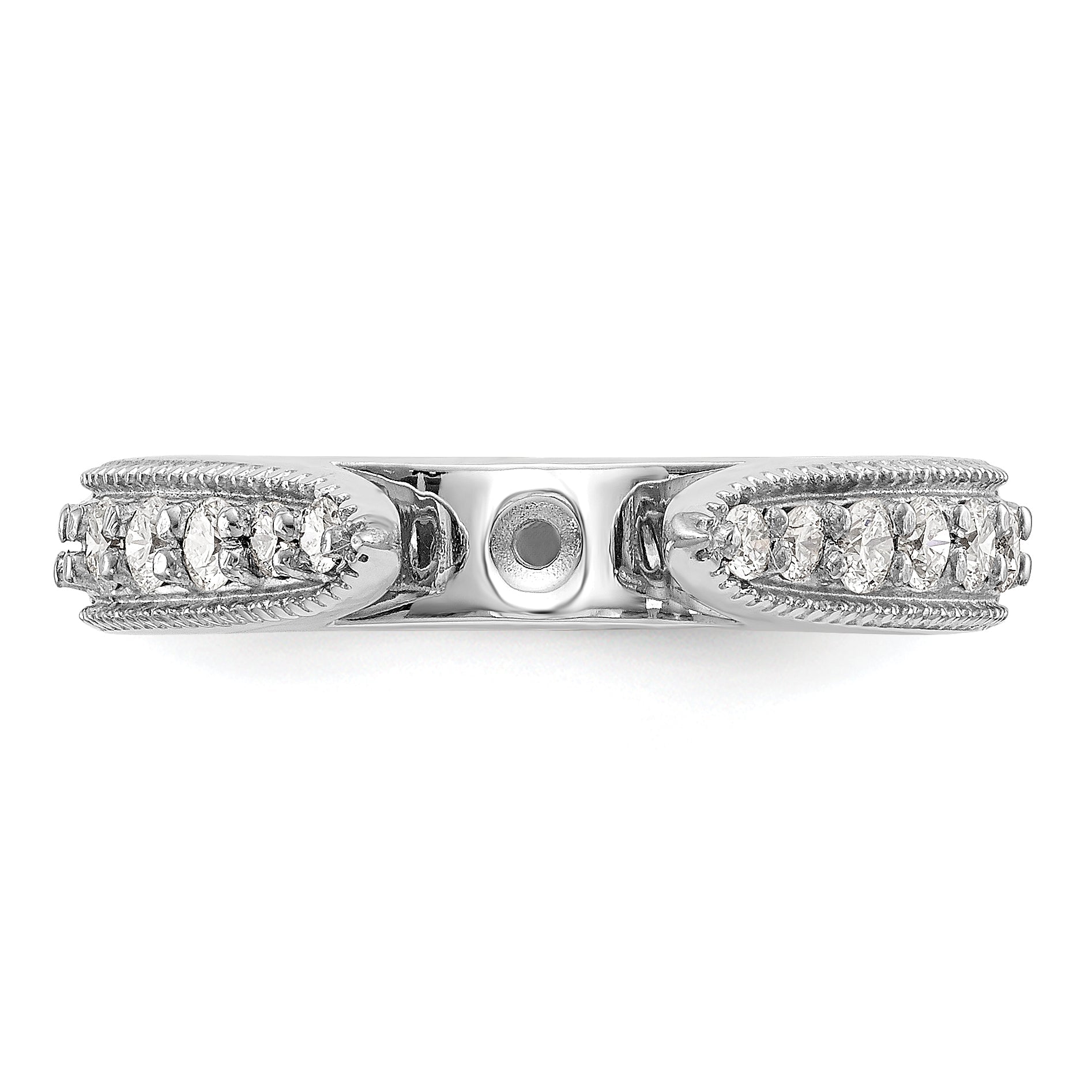 14K Weißgold Diamant-Verlobungsring mit Krappenfassung