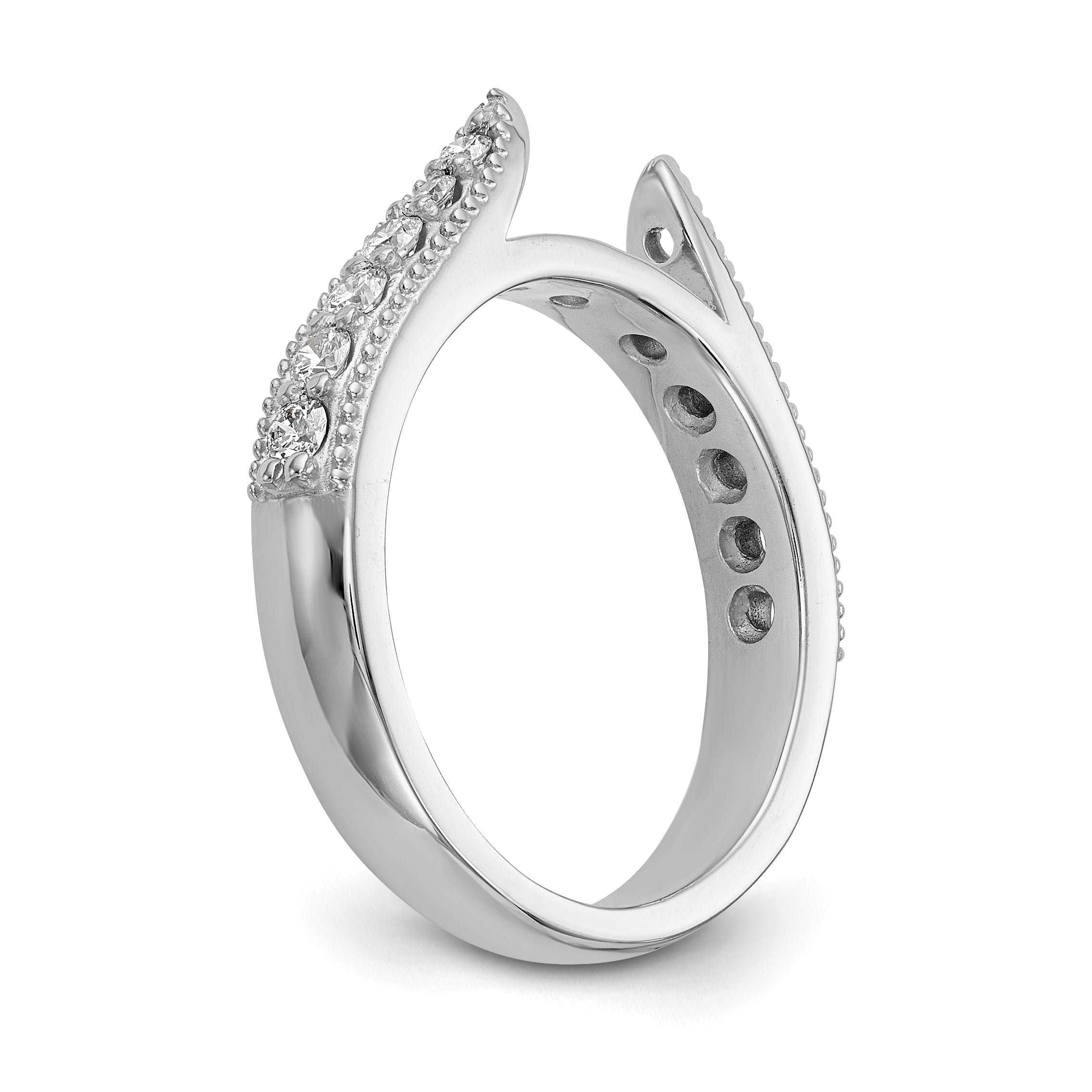 14K Weißgold Diamant-Verlobungsring mit Krappenfassung