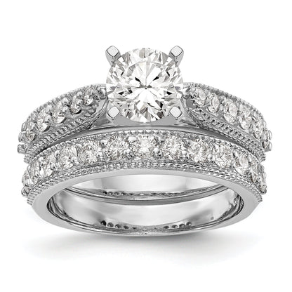 14K Weißgold Diamant-Verlobungsring mit Krappenfassung