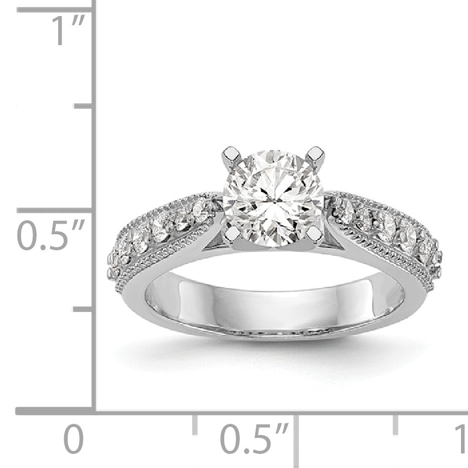 14K Weißgold Diamant-Verlobungsring mit Krappenfassung