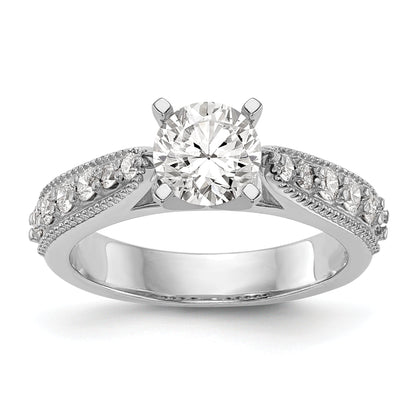 14K Weißgold Diamant-Verlobungsring mit Krappenfassung