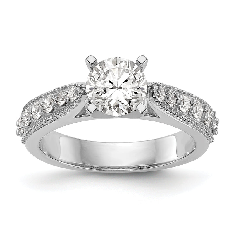 14K Weißgold Diamant-Verlobungsring mit Krappenfassung