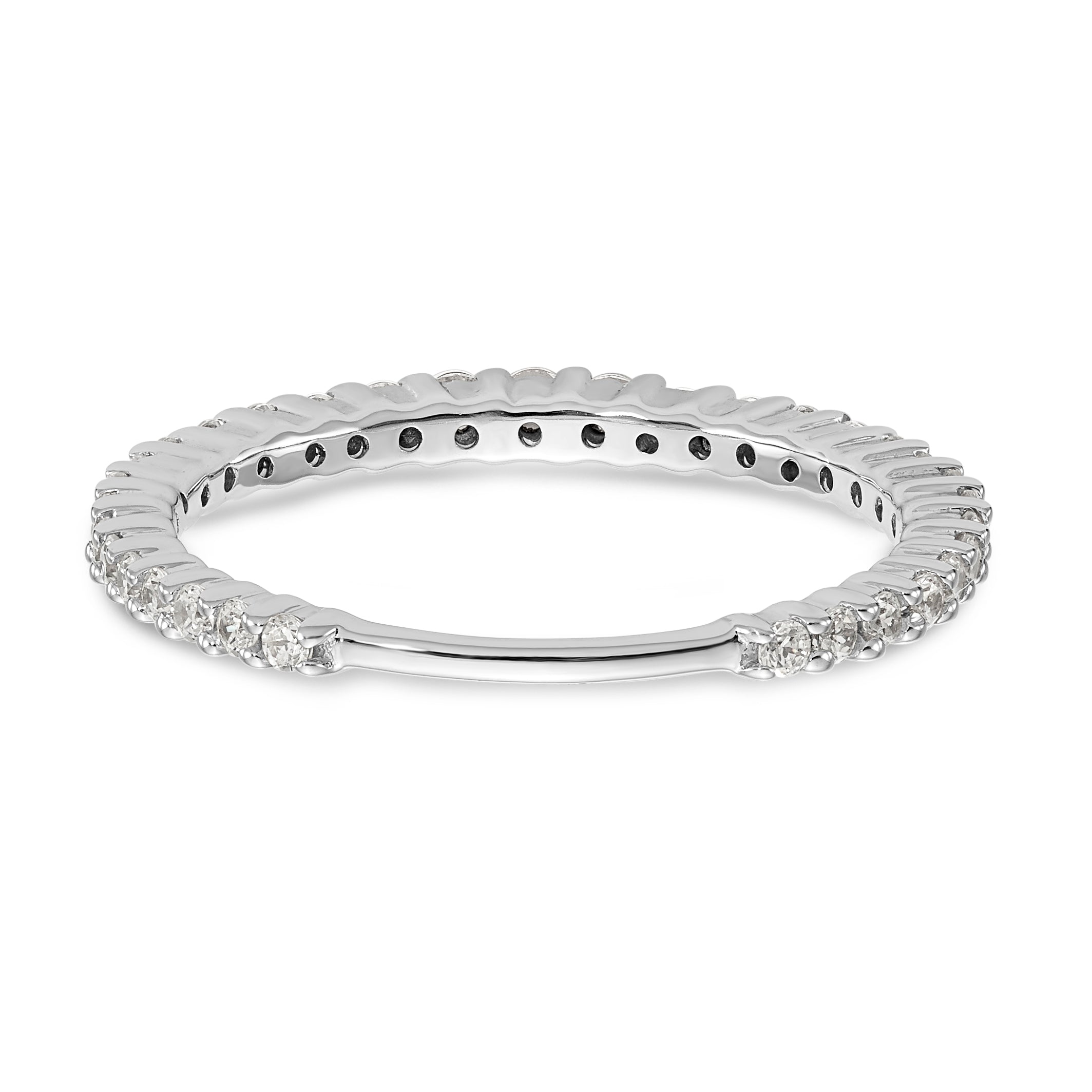 14K Weißgold Diamant-Trauring