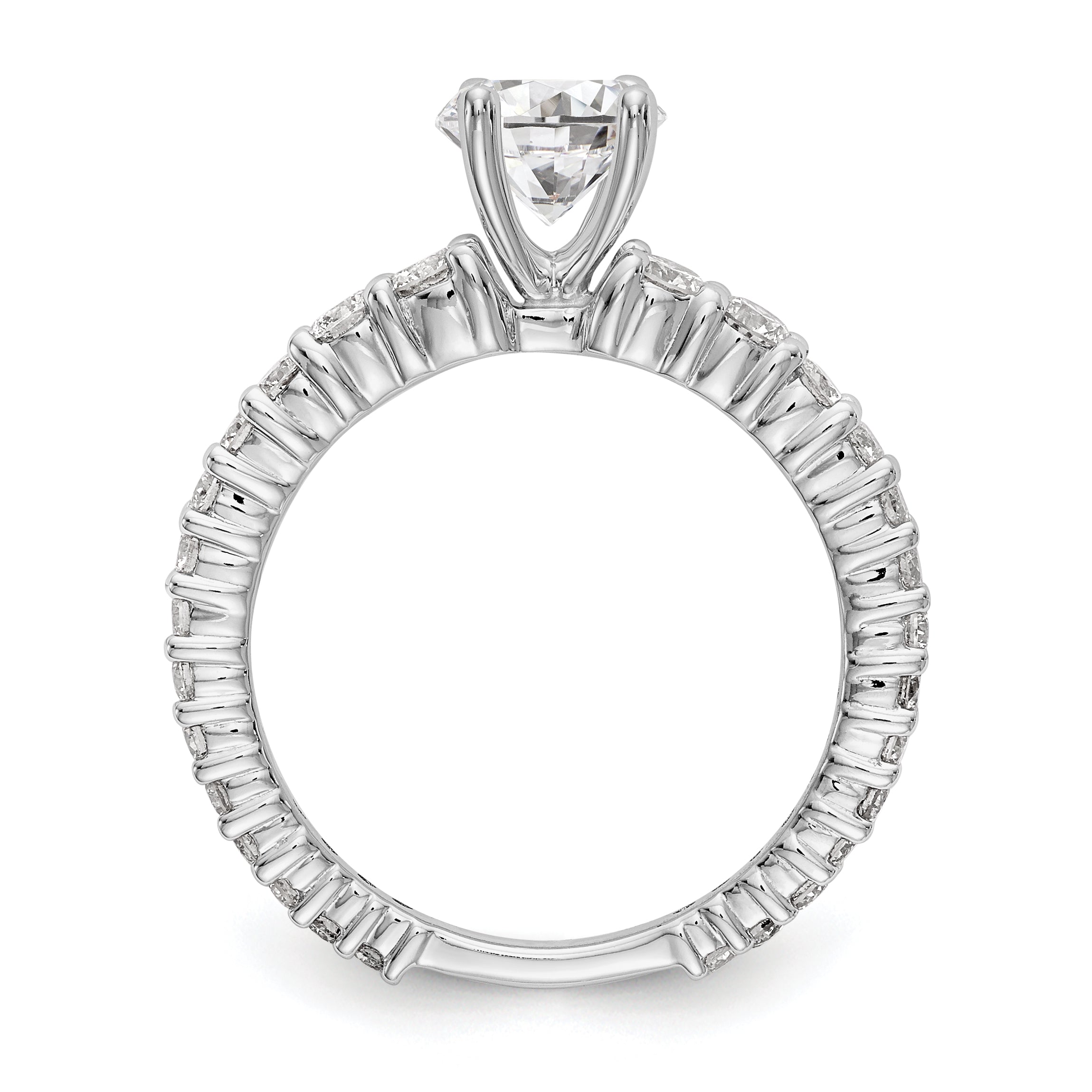 14K Weißgold Verlobungsring mit Labordiamanten