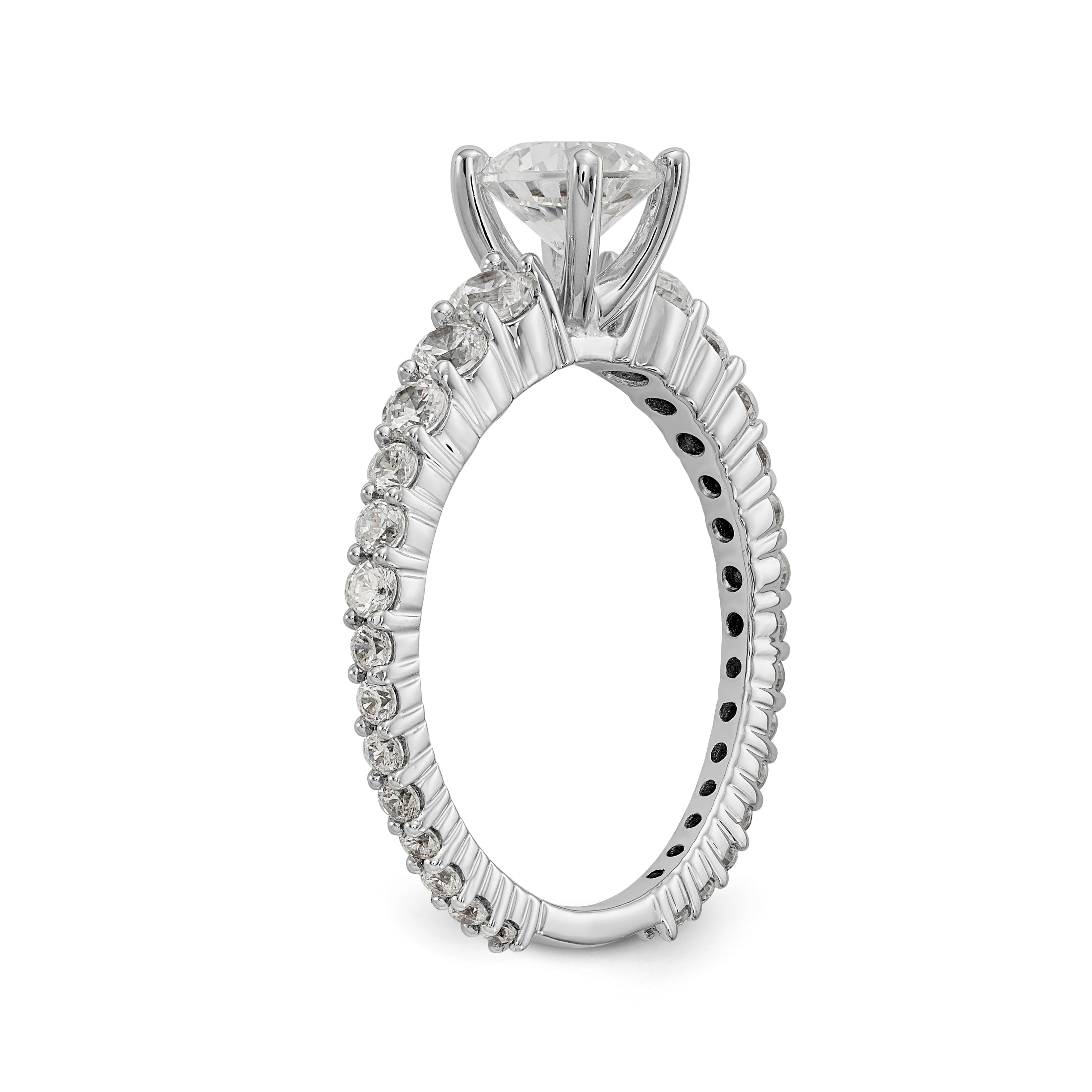 14K Weißgold Verlobungsring mit Labordiamanten