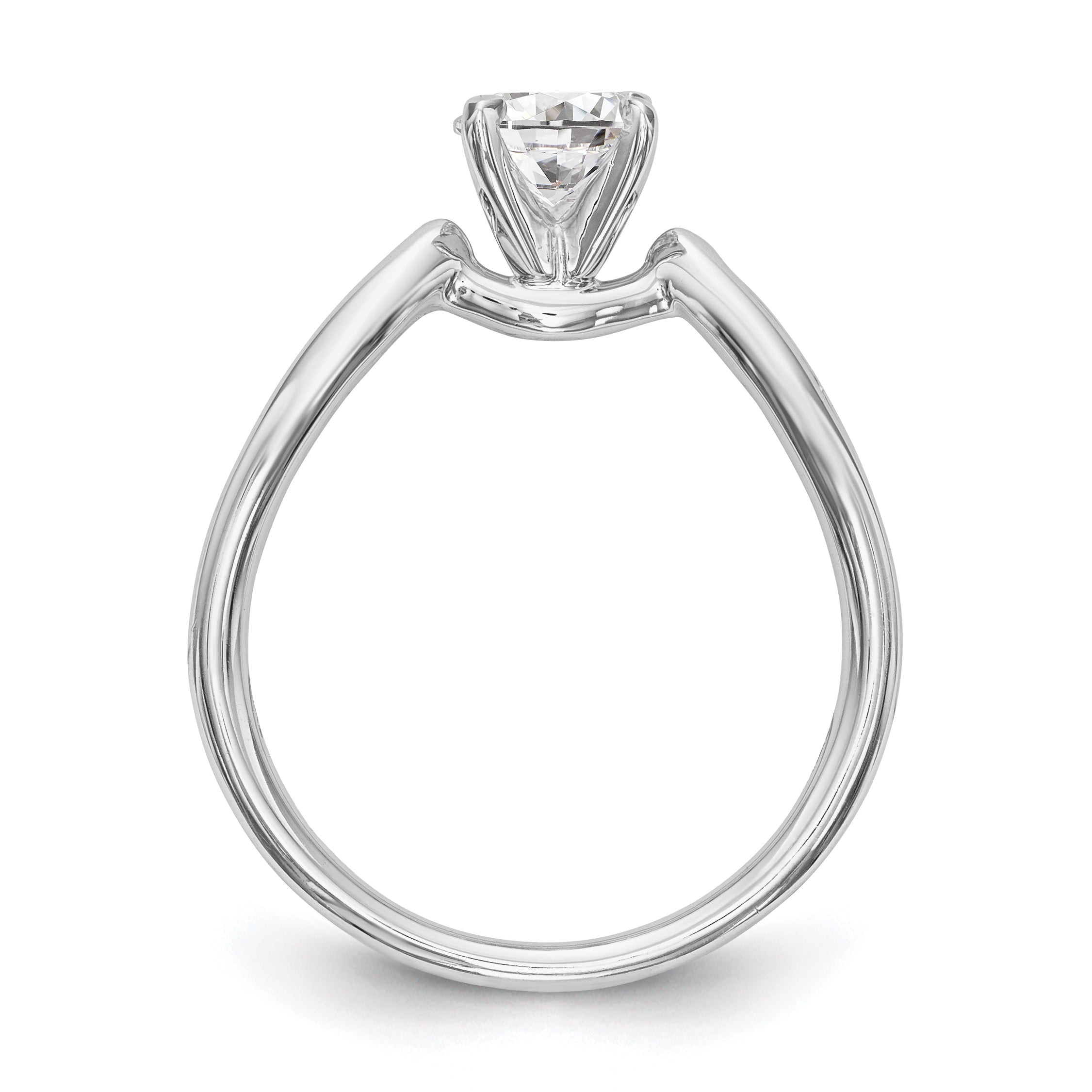 14K Weißgold Diamant-Verlobungsring mit Krappenfassung
