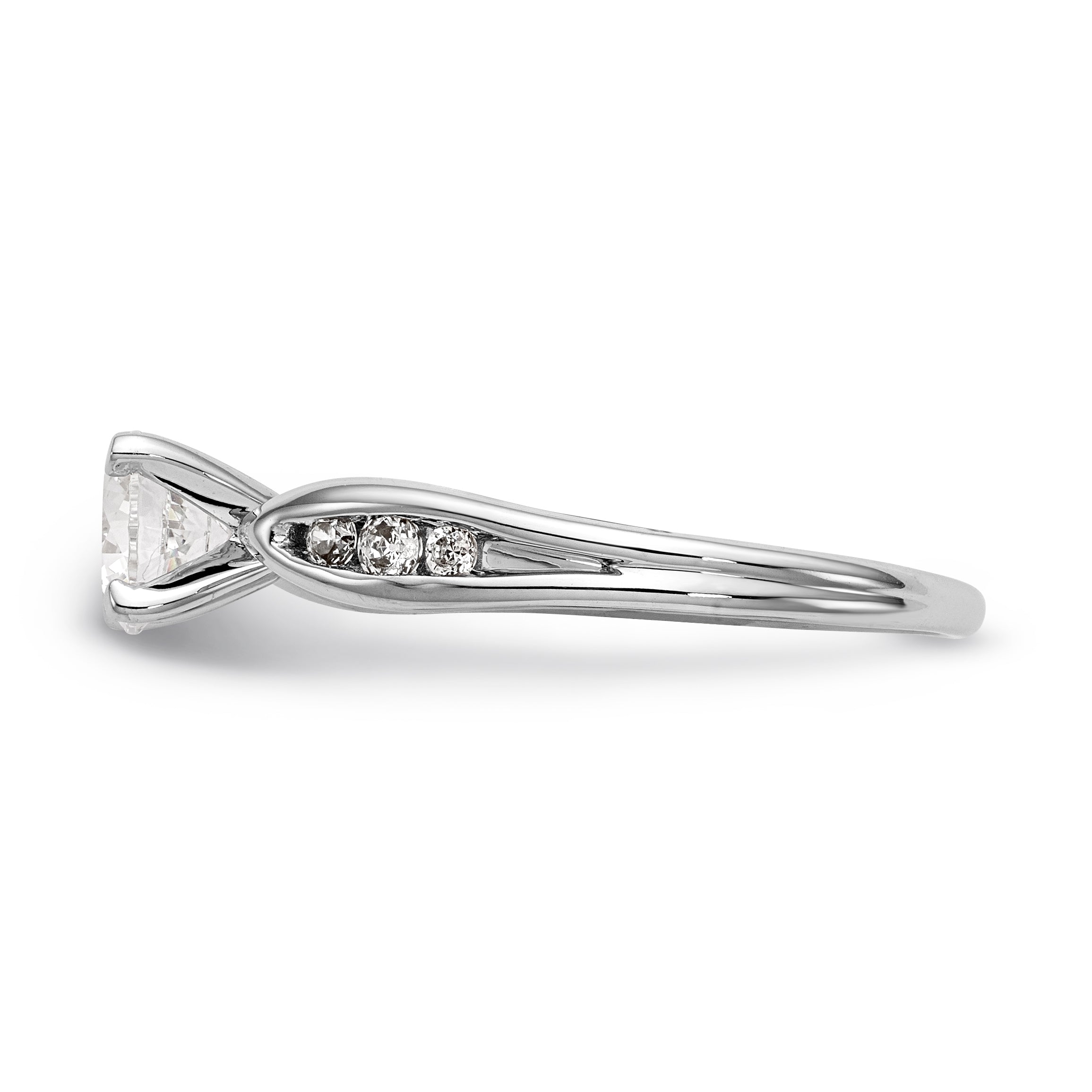 14K Weißgold Diamant-Verlobungsring mit Krappenfassung