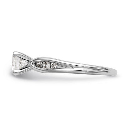 14K Weißgold Diamant-Verlobungsring mit Krappenfassung