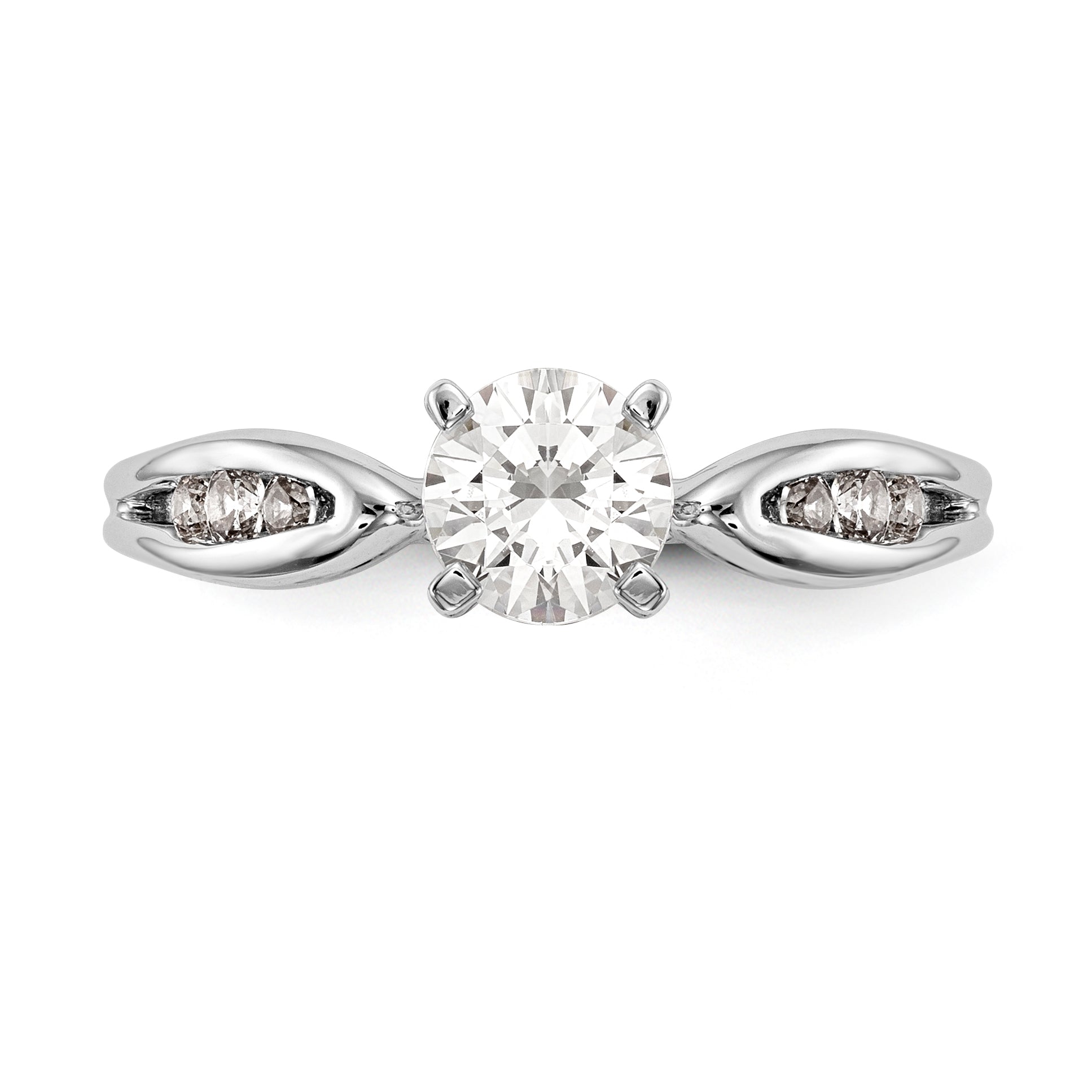14K Weißgold Diamant-Verlobungsring mit Krappenfassung
