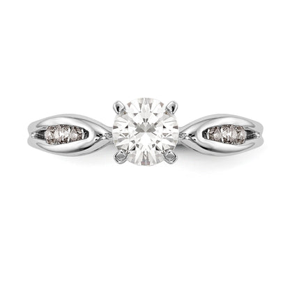 14K Weißgold Diamant-Verlobungsring mit Krappenfassung