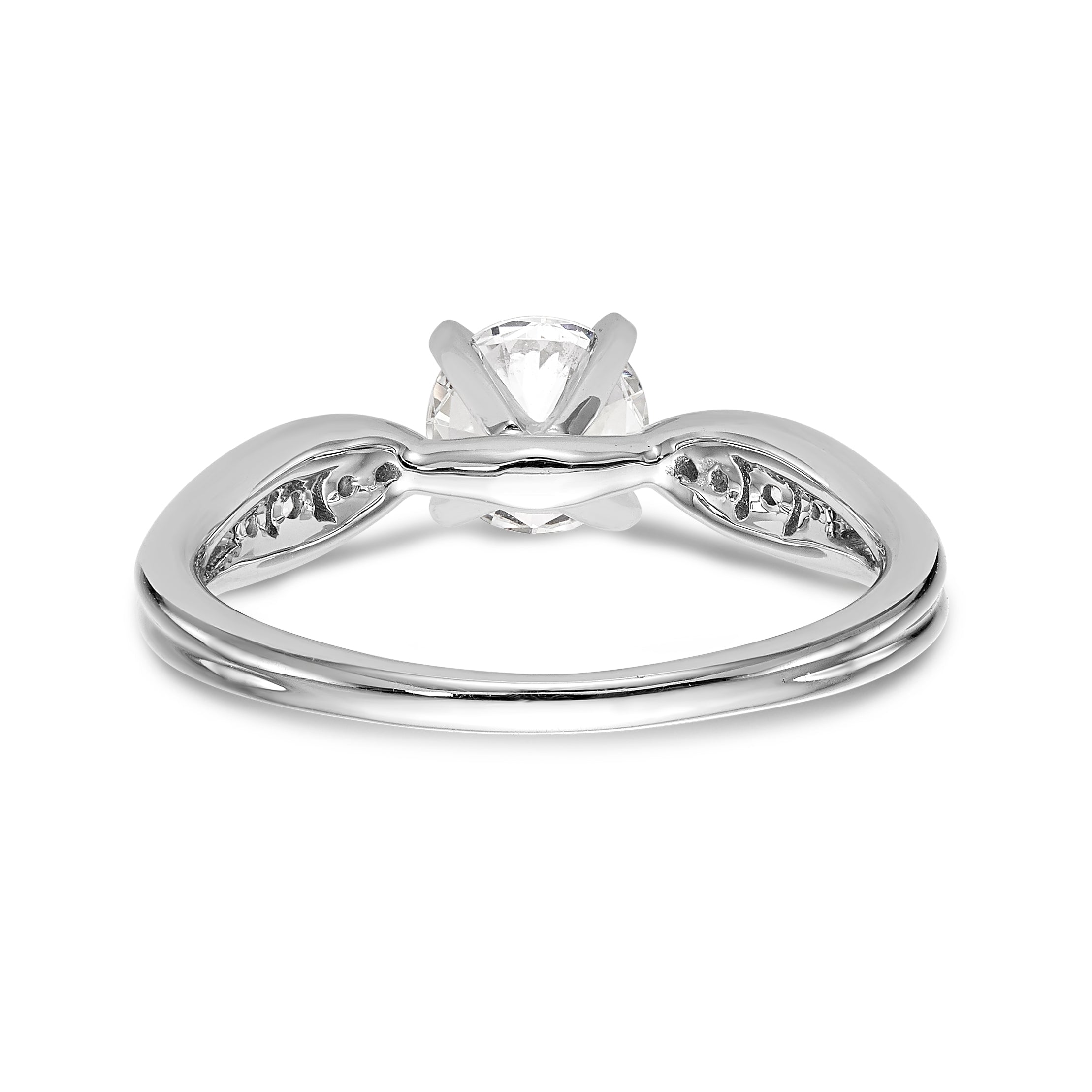 14K Weißgold Diamant-Verlobungsring mit Krappenfassung