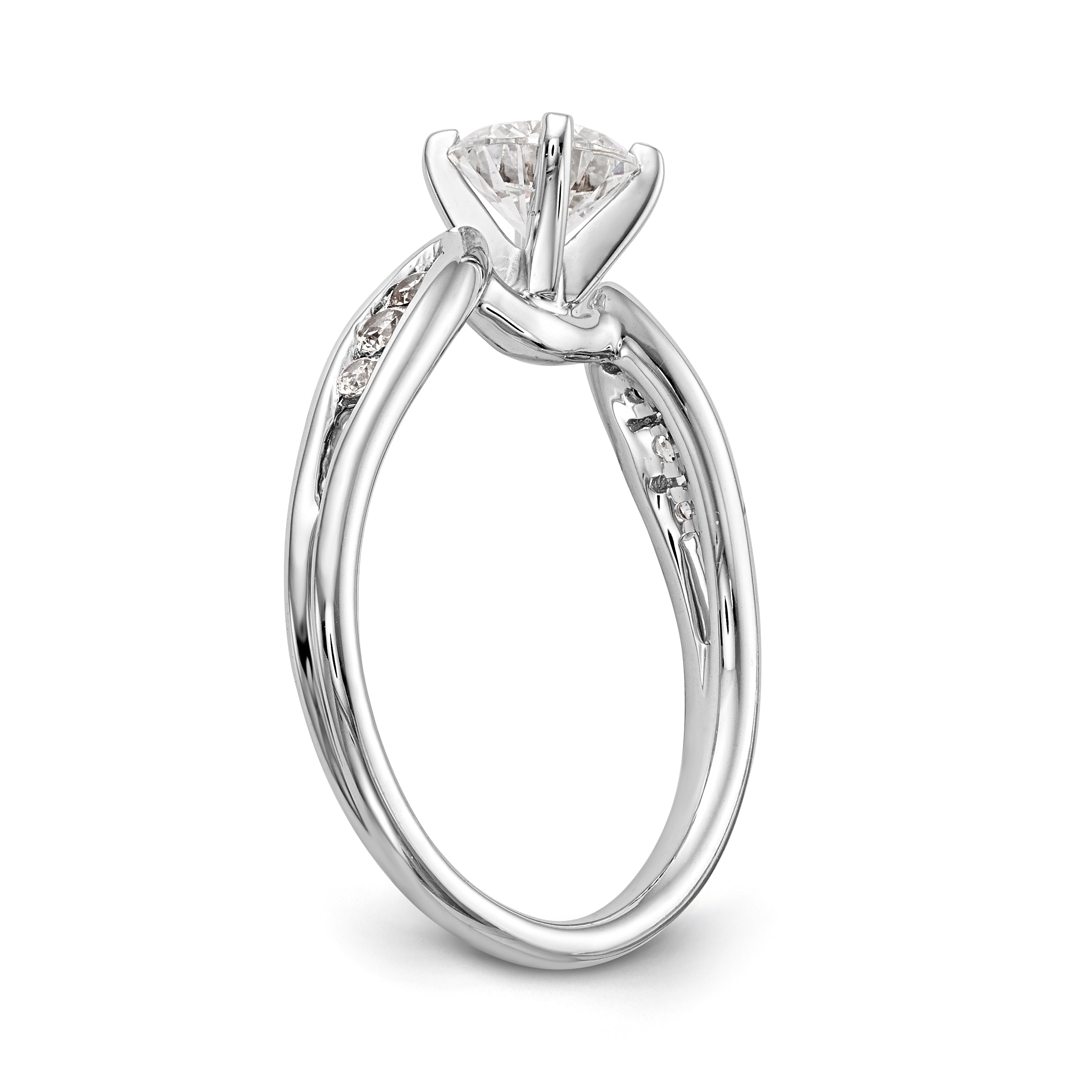 14K Weißgold Diamant-Verlobungsring mit Krappenfassung