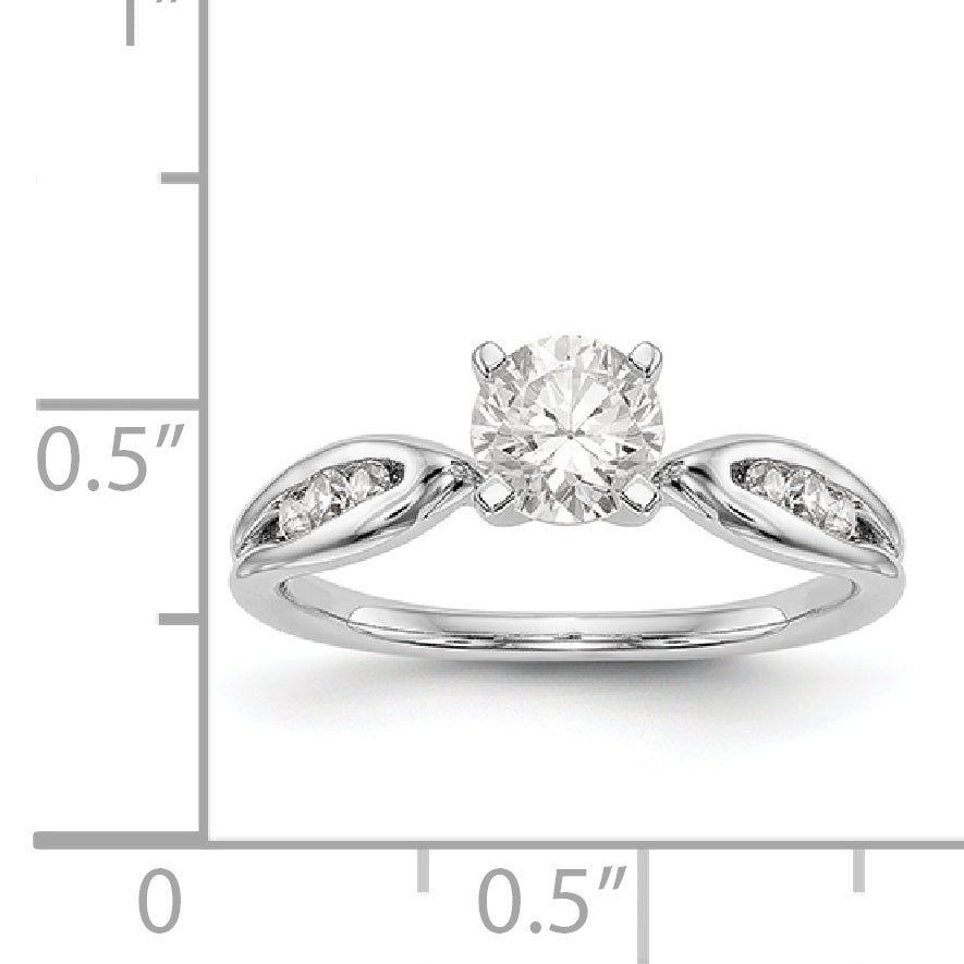 14K Weißgold Diamant-Verlobungsring mit Krappenfassung