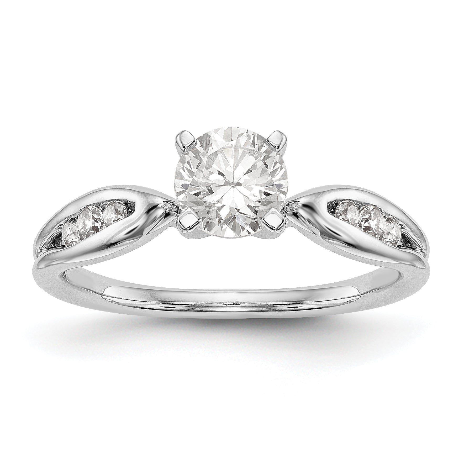 14K Weißgold Diamant-Verlobungsring mit Krappenfassung