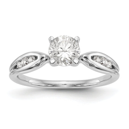14K Weißgold Diamant-Verlobungsring mit Krappenfassung
