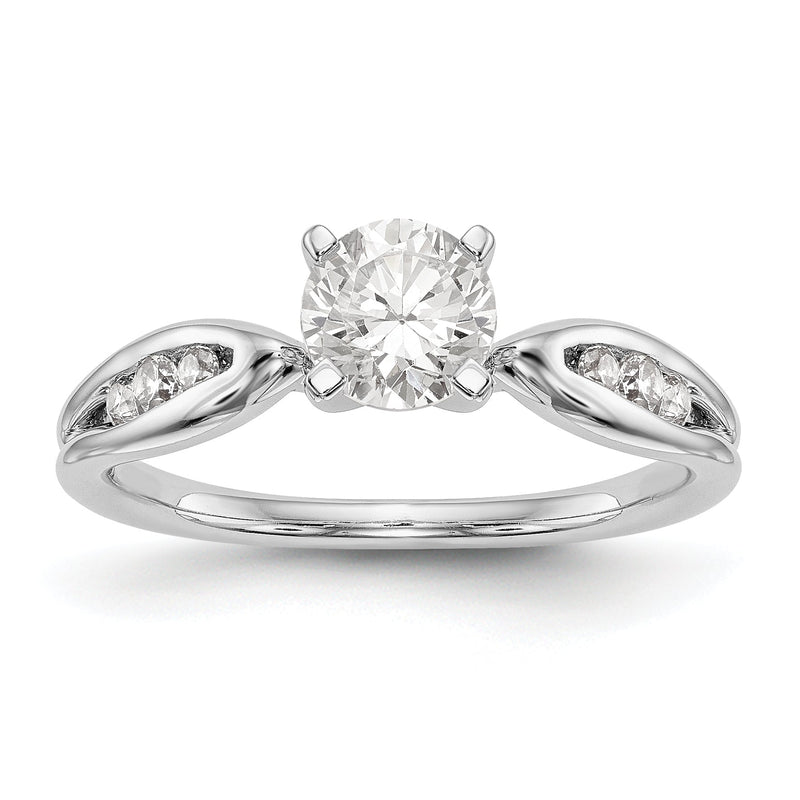 14K Weißgold Diamant-Verlobungsring mit Krappenfassung