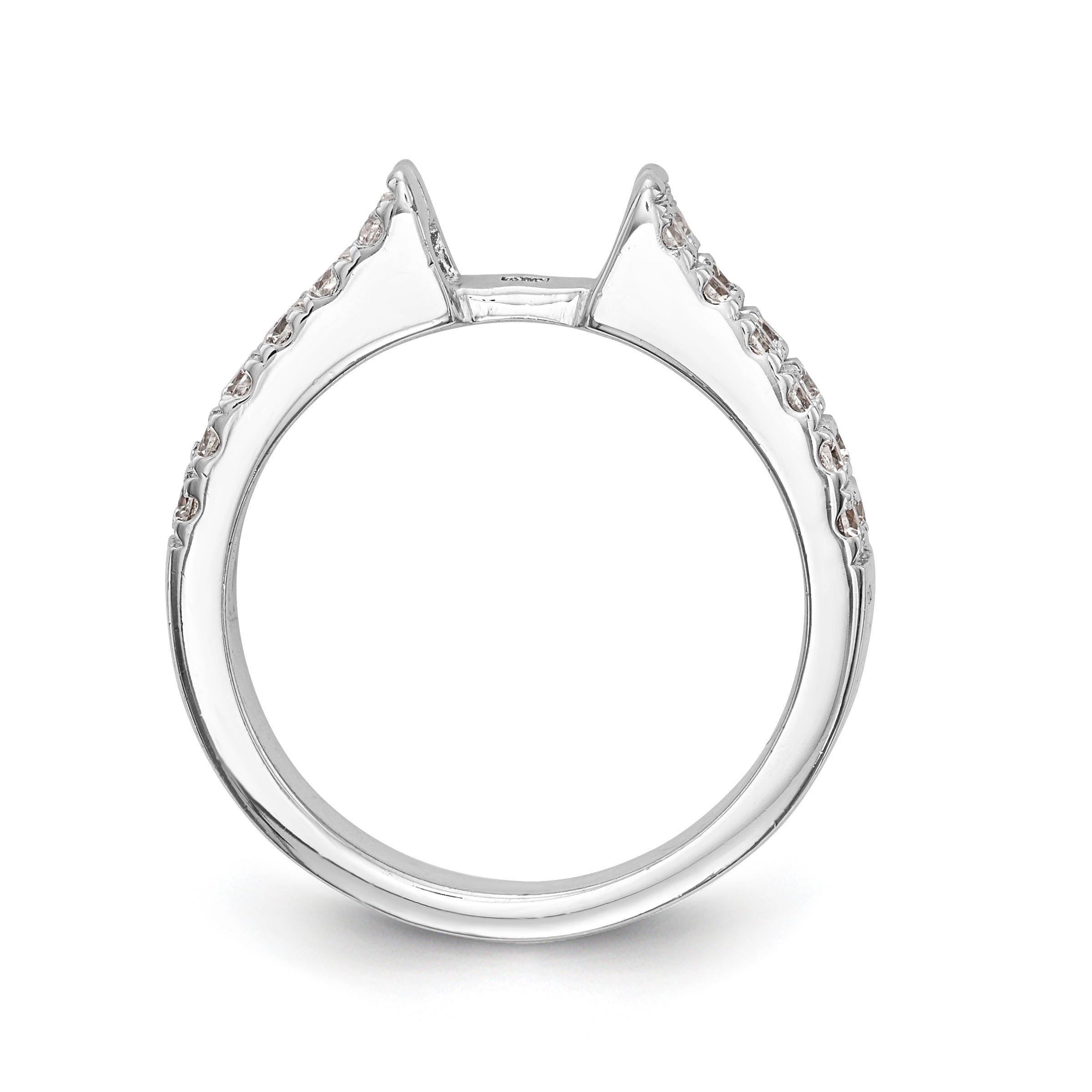 585 Weißgold Diamant-Verlobungsring mit Krappenfassung