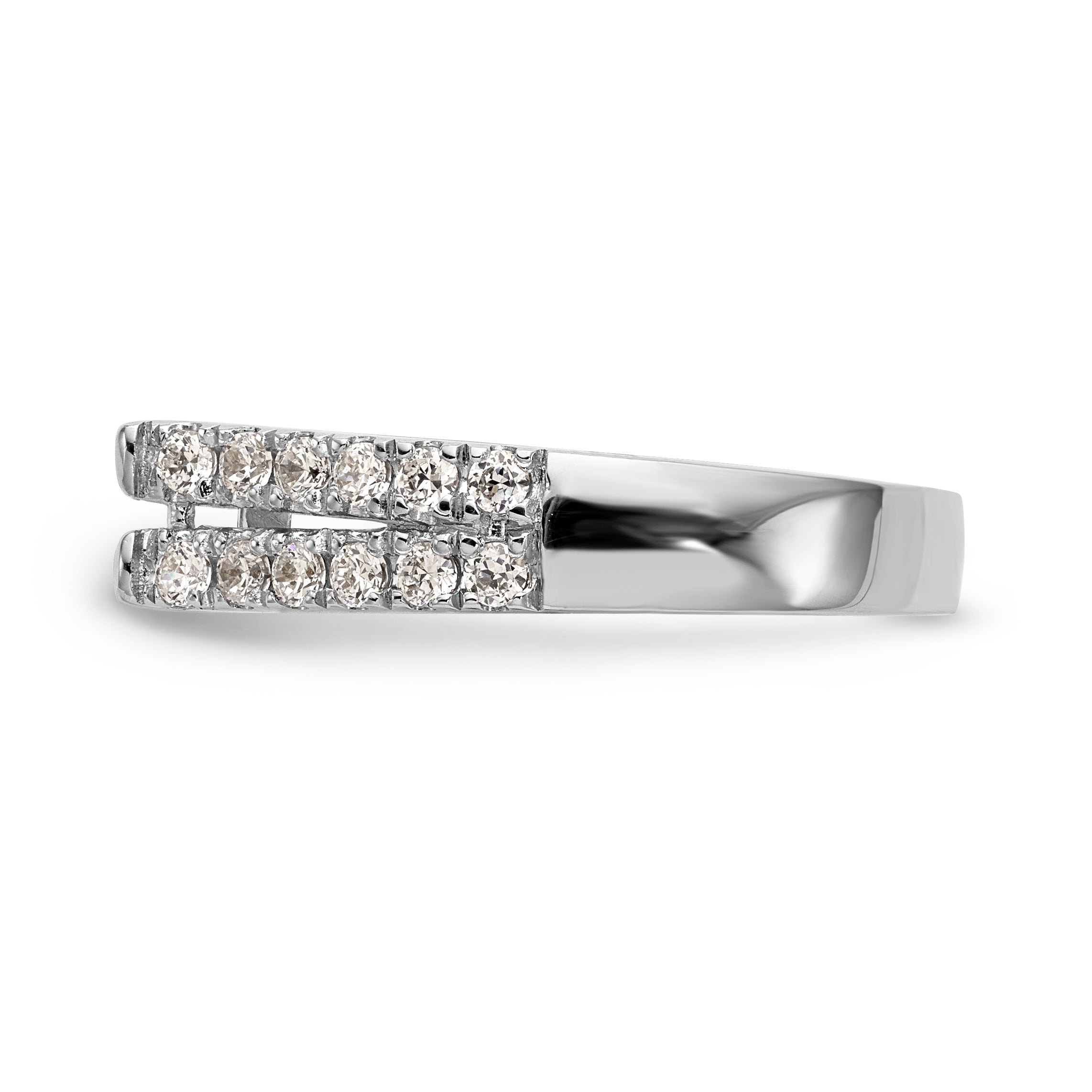 14K Weißgold Diamant-Verlobungsring mit Krappenfassung