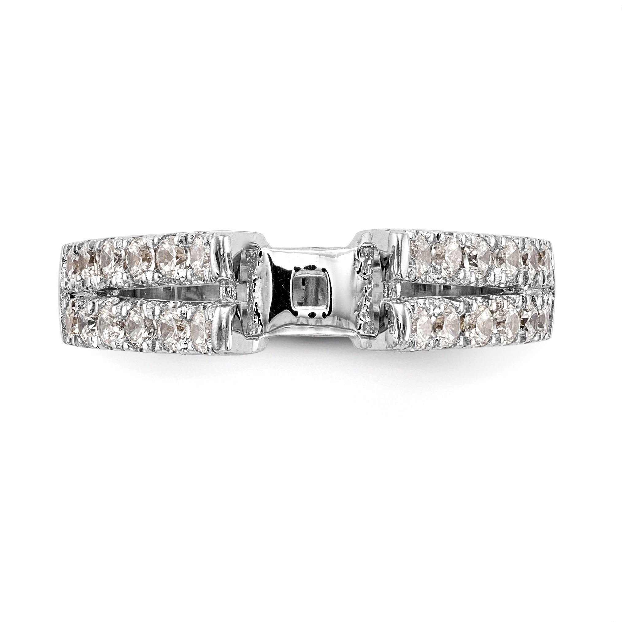 14K Weißgold Diamant-Verlobungsring mit Krappenfassung