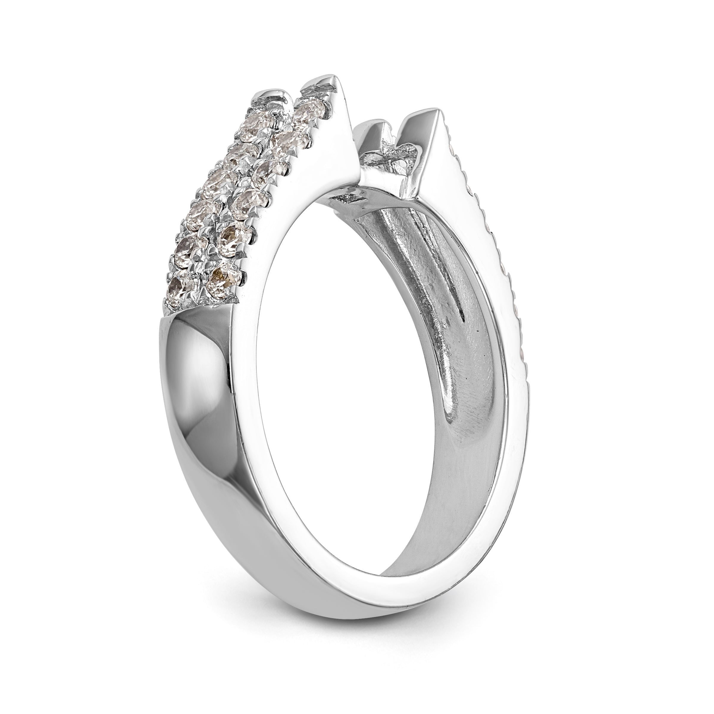 14K Weißgold Diamant-Verlobungsring mit Krappenfassung